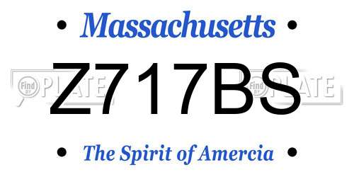 Z717BS Massachusetts License Plate