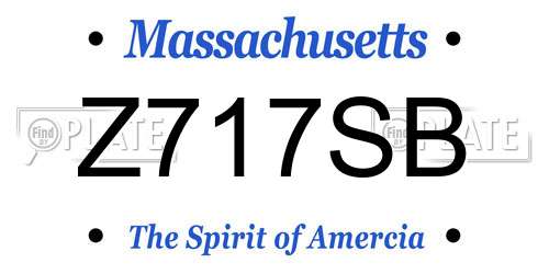 Z717SB Massachusetts License Plate