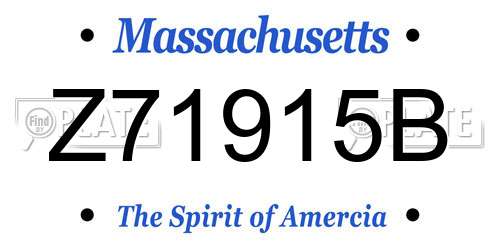Z71915B Massachusetts License Plate