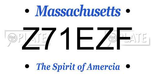 Z71EZF Massachusetts License Plate