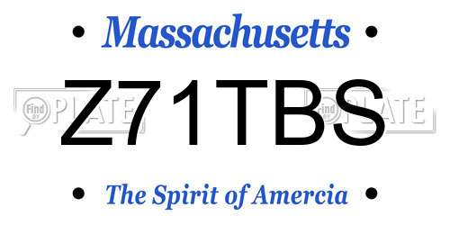Z71TBS Massachusetts License Plate