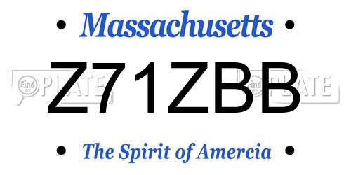 Z71ZBB Massachusetts License Plate