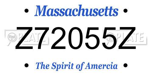 Z72055Z Massachusetts License Plate