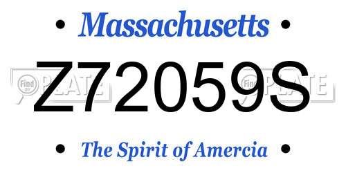 Z72059S Massachusetts License Plate