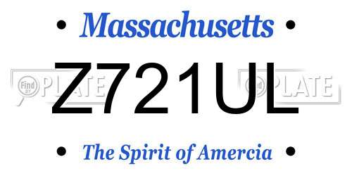 Z721UL Massachusetts License Plate