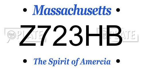 Z723HB Massachusetts License Plate