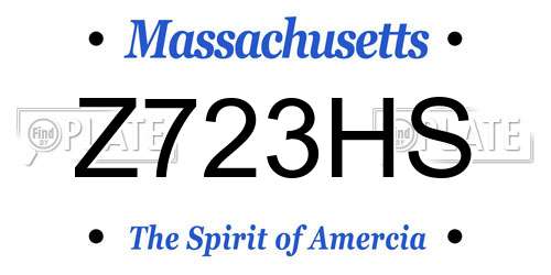 Z723HS Massachusetts License Plate