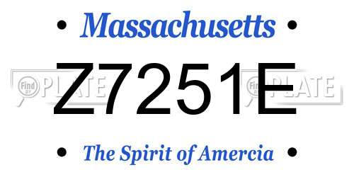 Z7251E Massachusetts License Plate