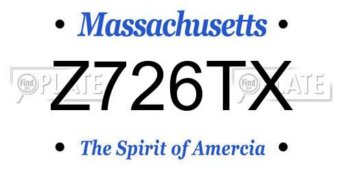 Z726TX Massachusetts License Plate