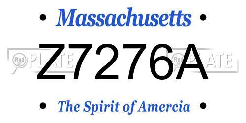 Z7276A Massachusetts License Plate