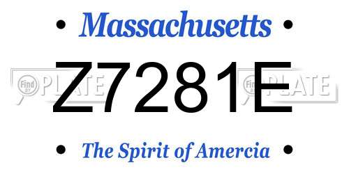 Z7281E Massachusetts License Plate
