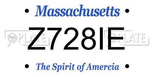 Z728IE Massachusetts License Plate