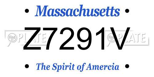Z7291V Massachusetts License Plate