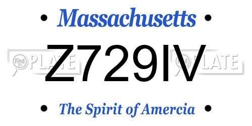 Z729IV Massachusetts License Plate