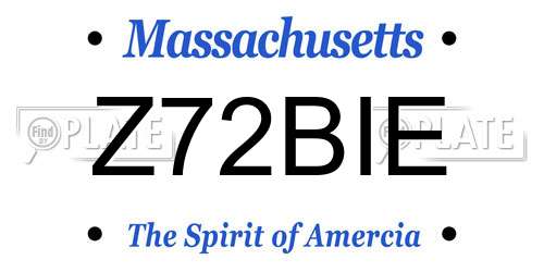 Z72BIE Massachusetts License Plate