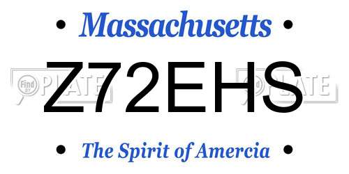 Z72EHS Massachusetts License Plate