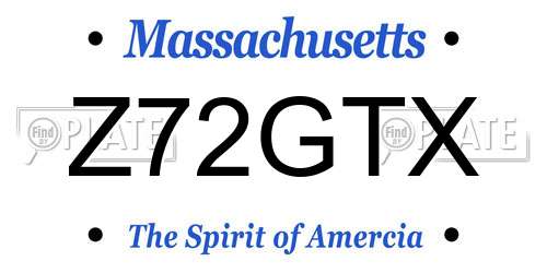 Z72GTX Massachusetts License Plate