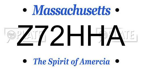 Z72HHA Massachusetts License Plate