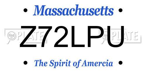 Z72LPU Massachusetts License Plate