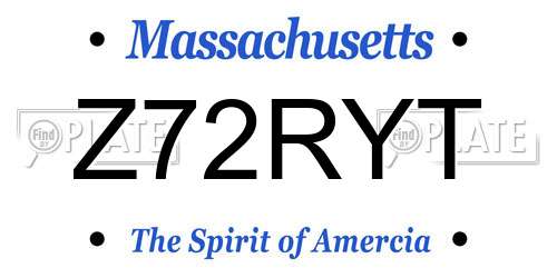 Z72RYT Massachusetts License Plate