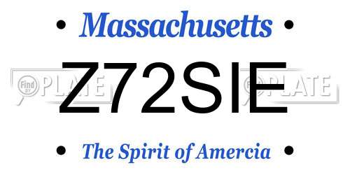 Z72SIE Massachusetts License Plate