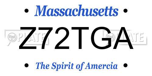 Z72TGA Massachusetts License Plate