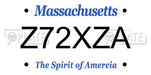 Z72XZA Massachusetts License Plate
