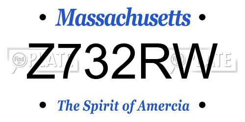 Z732RW Massachusetts License Plate
