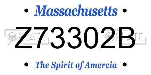 Z73302B Massachusetts License Plate