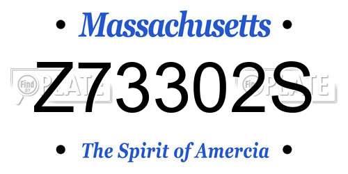 Z73302S Massachusetts License Plate