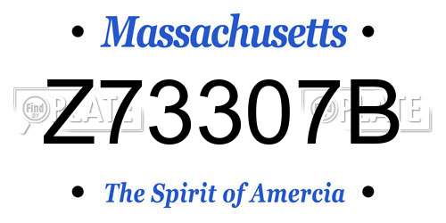 Z73307B Massachusetts License Plate