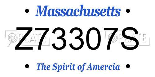 Z73307S Massachusetts License Plate