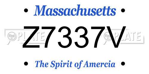 Z7337V Massachusetts License Plate