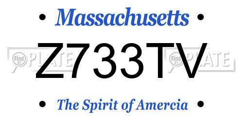 Z733TV Massachusetts License Plate