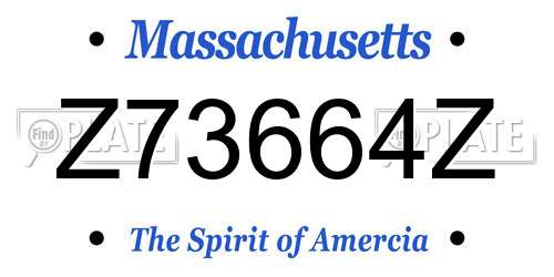 Z73664Z Massachusetts License Plate