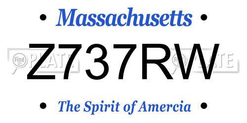 Z737RW Massachusetts License Plate