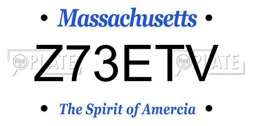 Z73ETV Massachusetts License Plate