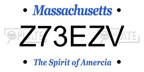 Z73EZV Massachusetts License Plate