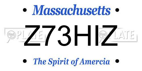 Z73HIZ Massachusetts License Plate