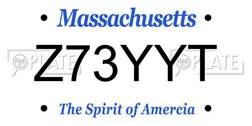 Z73YYT Massachusetts License Plate