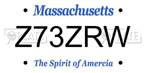 Z73ZRW Massachusetts License Plate