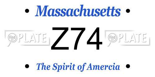 Z74 Massachusetts License Plate