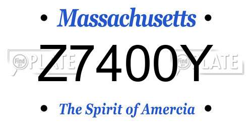 Z7400Y Massachusetts License Plate