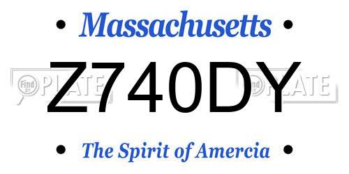 Z740DY Massachusetts License Plate