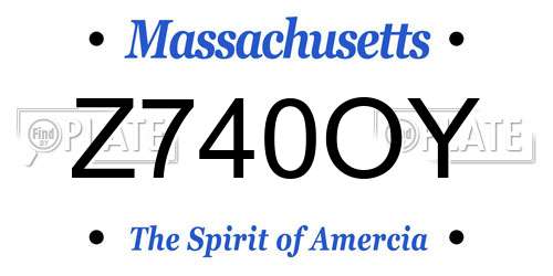 Z740OY Massachusetts License Plate