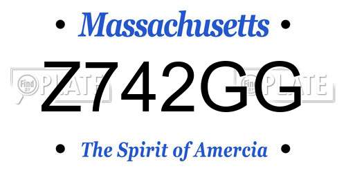 Z742GG Massachusetts License Plate
