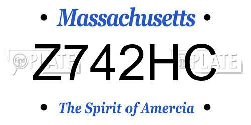 Z742HC Massachusetts License Plate