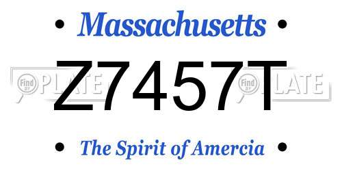 Z7457T Massachusetts License Plate