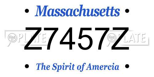 Z7457Z Massachusetts License Plate