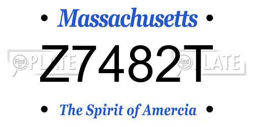 Z7482T Massachusetts License Plate